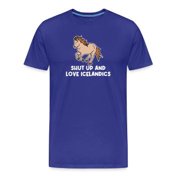 Cheval islandais Amour Cool Chevaux islandais Déclaration - T-shirt bio Premium Homme - bleu roi - Devant - Damien (186cm)