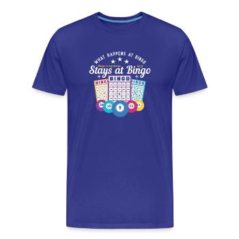 Bingo - what happens at bingo stays at bingo - Men's Premium Organic T-Shirt - royal blue - Front - Damien (186cm)