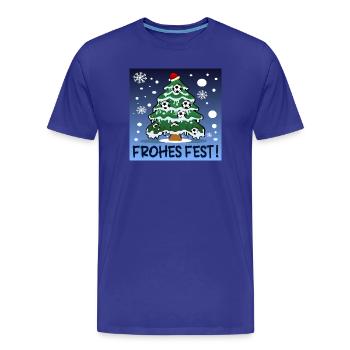 FROHES FEST - WEIHNACHTEN FUßBALL - Männer Premium Bio T-Shirt - Königsblau - Vorne - Damien (186cm)