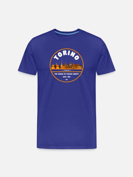 Torino Skyline Emblem - Men's Premium Organic T-Shirt - royal blue