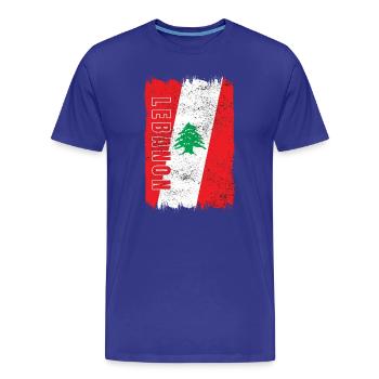 Libanon Vintage Flagge - Männer Premium Bio T-Shirt - Königsblau - Vorne - Damien (186cm)