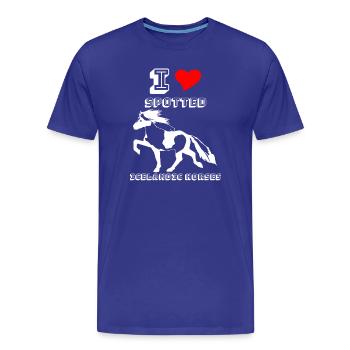 Edles Islandpferd Schecke Damen Mädchen - Männer Premium Bio T-Shirt - Königsblau - Vorne - Damien (186cm)