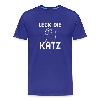 Leck die Katz - Männer Premium Bio T-Shirt - Königsblau - Vorne - Damien (186cm)