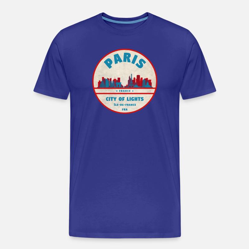 Pariser Stadtlichter Retro Abzeichen - Männer Premium Bio T-Shirt - Königsblau