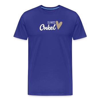 Onkel werden - Du wirst Onkel - Männer Premium Bio T-Shirt - Königsblau - Vorne - Damien (186cm)