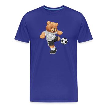 Teddy kicker in football look - Men's Premium Organic T-Shirt - royal blue - Front - Damien (186cm)
