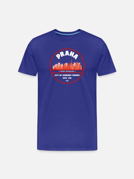Praha Skyline Seal - Men's Premium Organic T-Shirt - royal blue