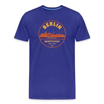 Berlin Cityscape Badge - Men's Premium Organic T-Shirt - royal blue - Front - Damien (186cm)