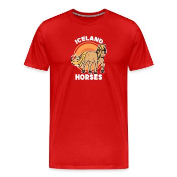 Chevaux arabes amoureux des chevaux chevaux islandais trot dicton - T-shirt bio Premium Homme - rouge - Devant - Damien (186cm)