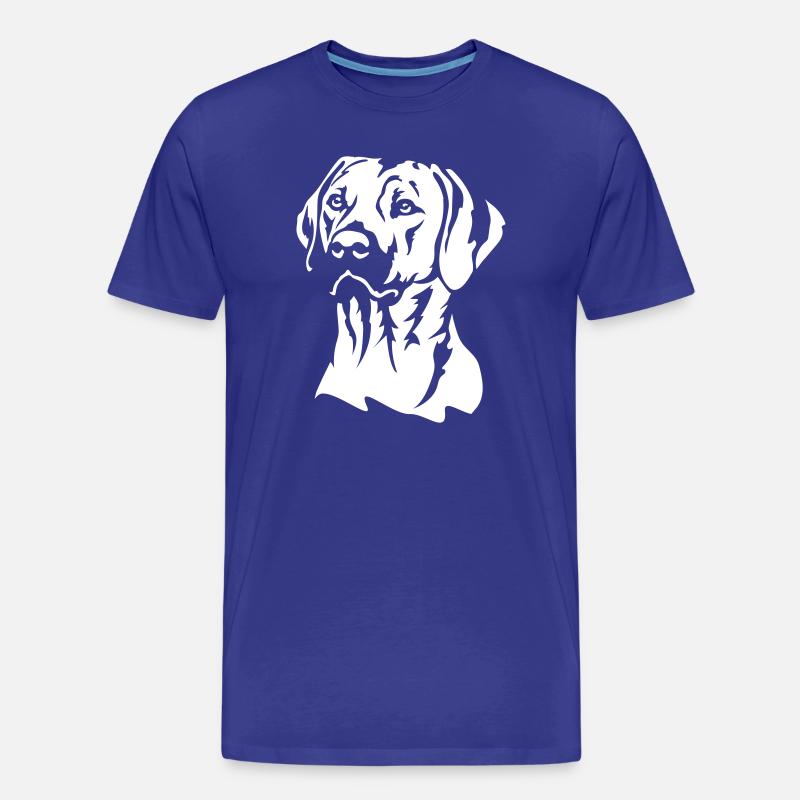 Rhodesian Ridgeback Kopf "Black Edition" - Männer Premium Bio T-Shirt - Königsblau