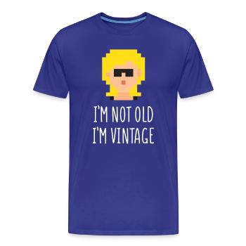 Je ne suis pas vieux, je suis vintage - T-shirt bio Premium Homme - bleu roi - Devant - Damien (186cm)