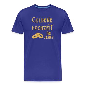 Goldene Hochzeit 50 Jahre verheiratet Jubiläum - Männer Premium Bio T-Shirt - Königsblau - Vorne - Damien (186cm)