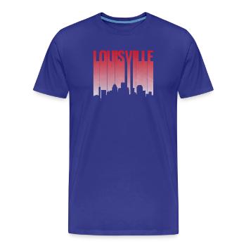 Silhouette en dégradé de la Skyline de Louisville - T-shirt bio Premium Homme - bleu roi - Devant - Damien (186cm)