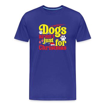Message de Noël pour les amoureux des chiens - T-shirt bio Premium Homme - bleu roi - Devant - Damien (186cm)