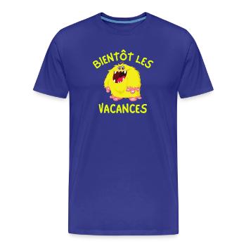 vacances, partir en vacances, besoin de vacances - T-shirt bio Premium Homme - bleu roi - Devant - Damien (186cm)