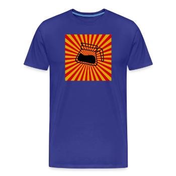 Sunburst Coffee red yellow-Sonnenaufgang Kaffee - Männer Premium Bio T-Shirt - Königsblau - Vorne - Damien (186cm)
