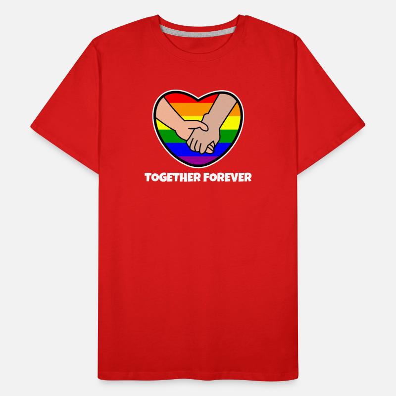 Relationship Homo Statement Heart Pride Rainbow Men's Premium Organic T-Shirt