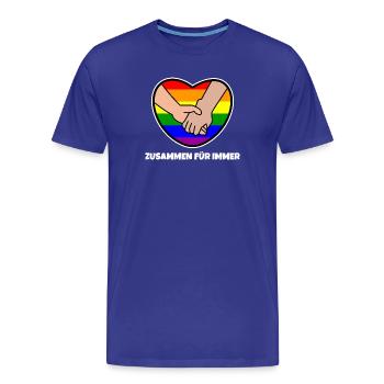 Sexualité Arc-en-ciel Lgbt Déclaration Coeur Amour - T-shirt bio Premium Homme - bleu roi - Devant - Damien (186cm)