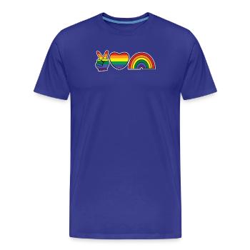 Human Rights Rainbow Gay Lgbt Heart Homo - Men's Premium Organic T-Shirt - royal blue - Front - Damien (186cm)