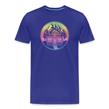 small snowy hut in the mountains in winter - Men's Premium Organic T-Shirt - royal blue - Front - Damien (186cm)
