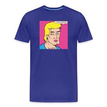 L’auto-louange du Pop Art dans le style de la bande dessinée - T-shirt bio Premium Homme - bleu roi - Devant - Damien (186cm)