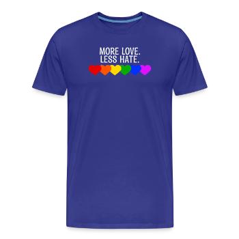 Déclaration de sexualité Égalité LGBT Cœur - T-shirt bio Premium Homme - bleu roi - Devant - Damien (186cm)