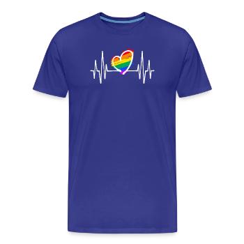 Coeur Lgbt Arc-en-ciel Relation Gay Sexualité - T-shirt bio Premium Homme - bleu roi - Devant - Damien (186cm)