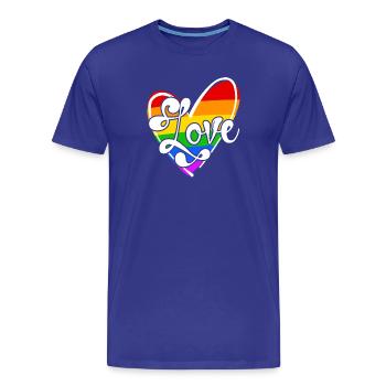 Relation Amour LGBT Sexualité Coeur Bisexuel - T-shirt bio Premium Homme - bleu roi - Devant - Damien (186cm)