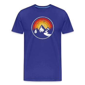 Sunset Summit Trail - Men's Premium Organic T-Shirt - royal blue - Front - Damien (186cm)