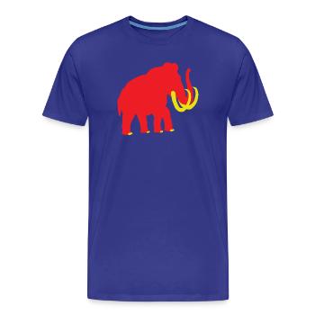 Wolliges Mammut rot gelb - Männer Premium Bio T-Shirt - Königsblau - Vorne - Damien (186cm)