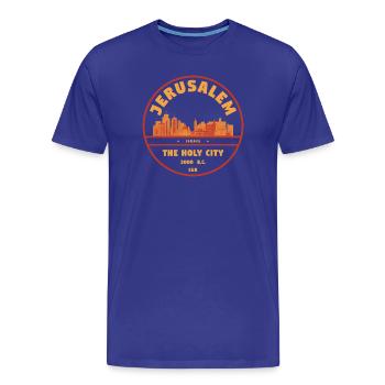 Insigne de la ville rétro de Jérusalem - T-shirt bio Premium Homme - bleu roi - Devant - Damien (186cm)