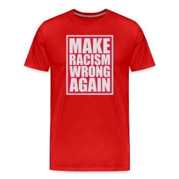 Rendre le racisme répréhensible - T-shirt bio Premium Homme - rouge - Devant - Damien (186cm)