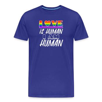 Droits de l’homme LGBT Love Heart Déclaration Homo - T-shirt bio Premium Homme - bleu roi - Devant - Damien (186cm)