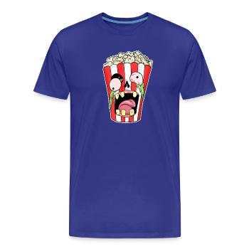 Popcorn Zombie Horreur - T-shirt bio Premium Homme - bleu roi - Devant - Damien (186cm)