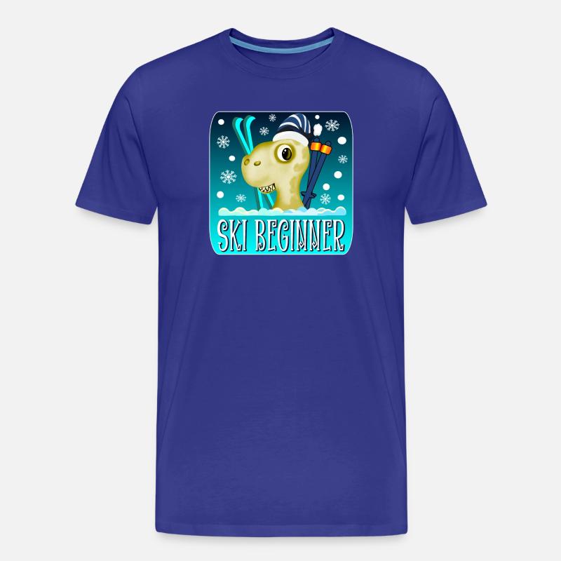 SKI BEGINNER - WINTER DINOSAURIER - Männer Premium Bio T-Shirt - Königsblau