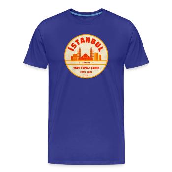 Emblème rétro Istanbul Skyline - T-shirt bio Premium Homme - bleu roi - Devant - Damien (186cm)
