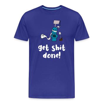 Faire de la merde toilettes toilettes enfants parents - T-shirt bio Premium Homme - bleu roi - Devant - Damien (186cm)