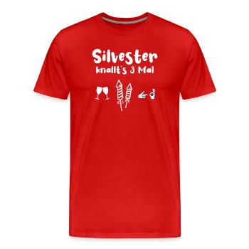 Silvester Knallen - Männer Premium Bio T-Shirt - Rot - Vorne - Damien (186cm)