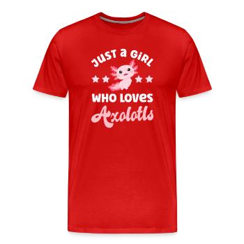 Axolotl - Men's Premium Organic T-Shirt - red - Front - Damien (186cm)