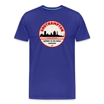 Southampton Gateway City Patch - Männer Premium Bio T-Shirt - Königsblau - Vorne - Damien (186cm)