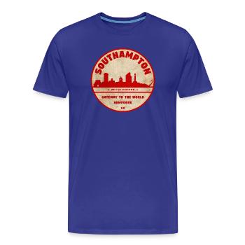 Southampton Skyline Abzeichen - Männer Premium Bio T-Shirt - Königsblau - Vorne - Damien (186cm)