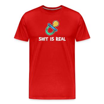 Baby Schnuller Elternschaft Schwanger Schwangersch - Männer Premium Bio T-Shirt - Rot - Vorne - Damien (186cm)