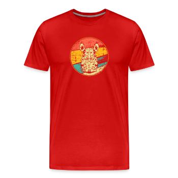 Rhinoceros - Men's Premium Organic T-Shirt - red - Front - Damien (186cm)