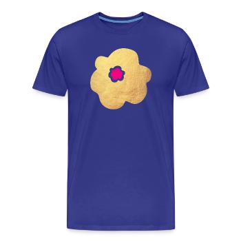 Gold Flower Pink Yoga Flower Power Blossom Nature Decoration - Men's Premium Organic T-Shirt - royal blue - Front - Damien (186cm)