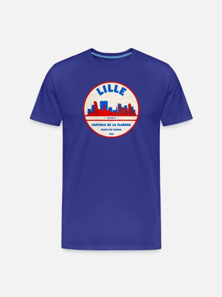 Lille Skyline Retro Badge - Men's Premium Organic T-Shirt - royal blue