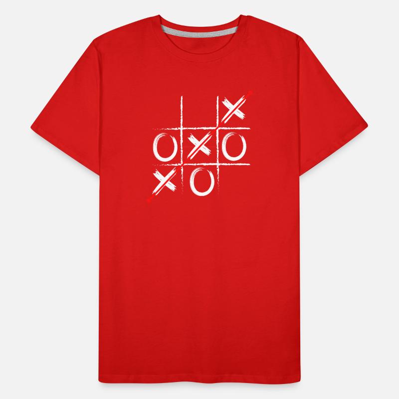 Tic Tac Diagonal Rot Männer Premium Bio T-Shirt