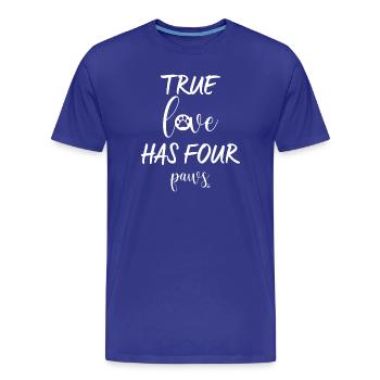 True love has four paws - Men's Premium Organic T-Shirt - royal blue - Front - Damien (186cm)
