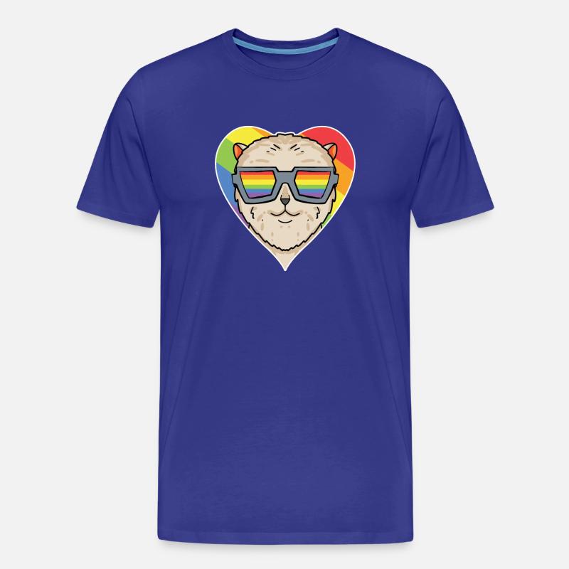 Regenbogen - Hund mit Brille - Zwergspitz - Männer Premium Bio T-Shirt - Königsblau