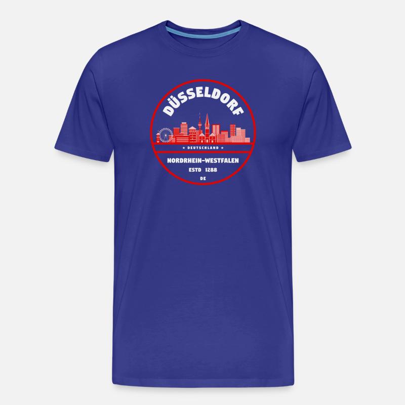 Düsseldorf Skyline Rundlogo - Männer Premium Bio T-Shirt - Königsblau