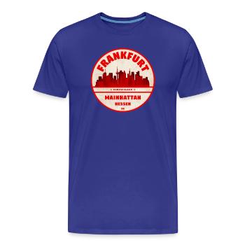 Mainhattan Skyline Retro Aufdruck - Männer Premium Bio T-Shirt - Königsblau - Vorne - Damien (186cm)